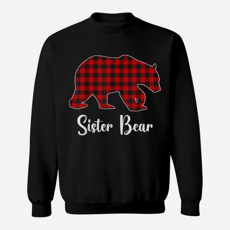Red Plaid Bear Christmas Pajama Sister Matching Family Sweatshirt