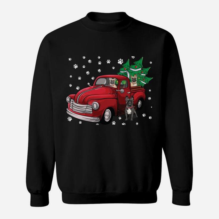 Red Truck Merry Christmas Tree French Bulldog Christmas Sweatshirt Sweatshirt