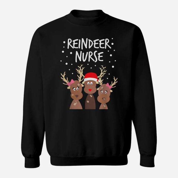 Reindeer Nurse Christmas Funny Nurses Xmas Gift Sweatshirt