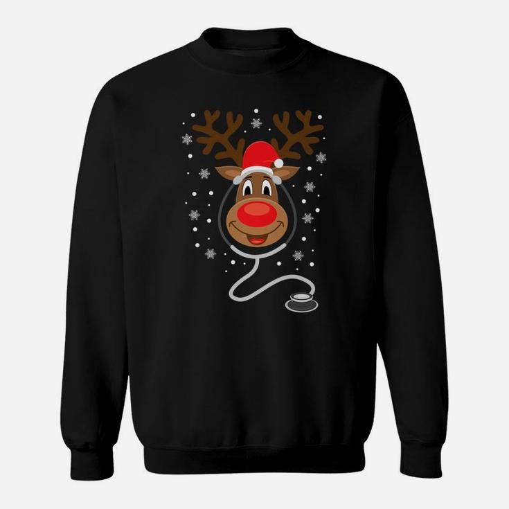 Reindeer Nurse Christmas Funny Nurses Xmas Gift Sweatshirt