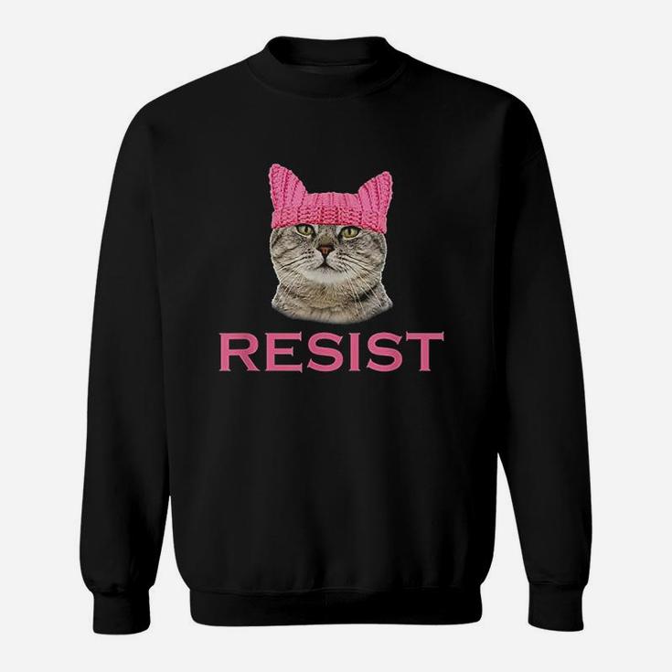 Resist Persist Protest March Cat Hat Sweatshirt