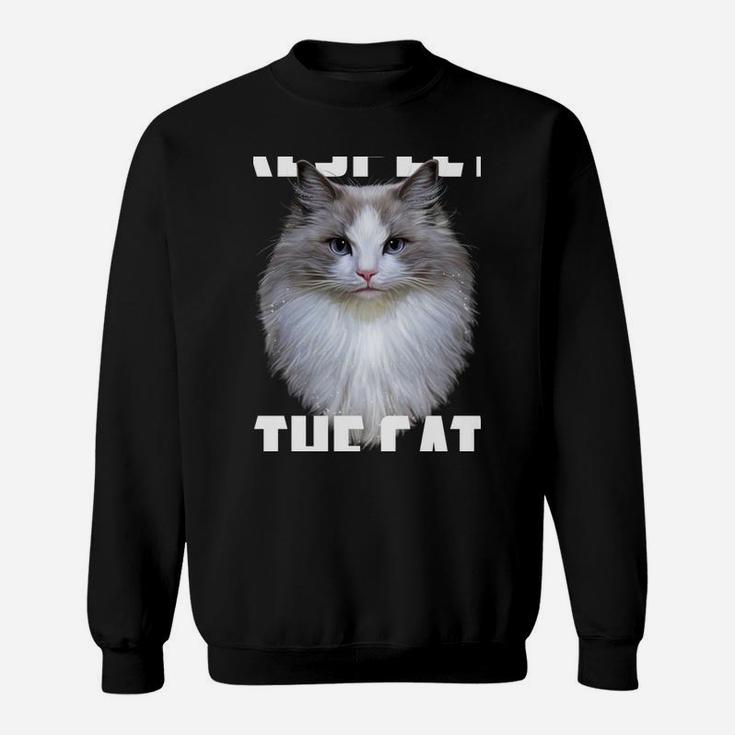 Respect The Cat Feline Lovers Kitten Adorable Kitty Novelty Sweatshirt