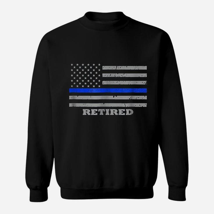Retired Police Officer American Flag Sweatshirt