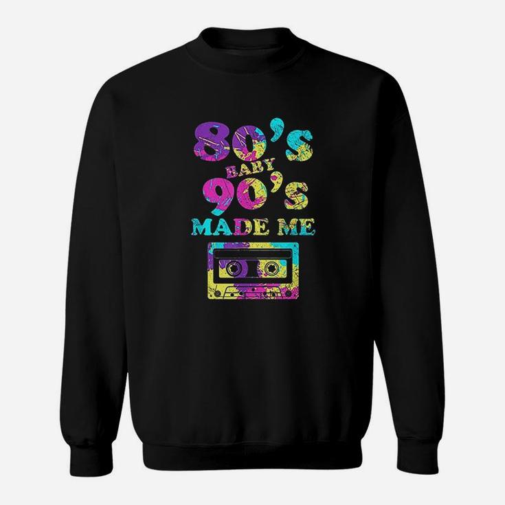 Retro 80S Baby 90S Made Me Vintage Cassette Sweatshirt