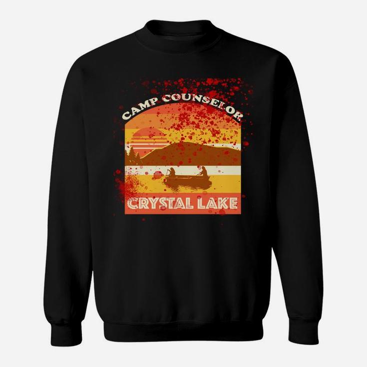 Retro Camp Counselor Crystal Lake With Blood Stains Sweatshirt