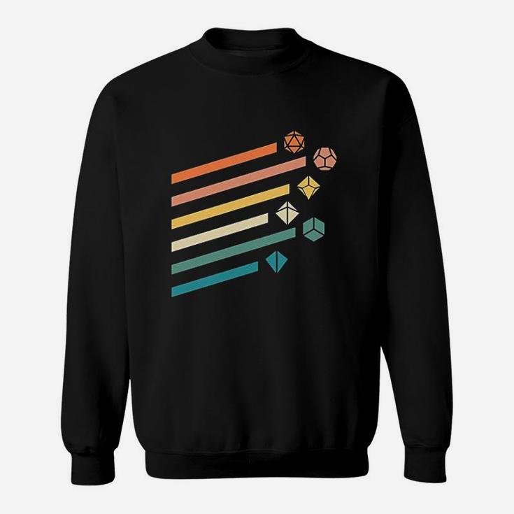 Retro Colors Minimalist Polyhedral Dice Set Nerdy Sweatshirt