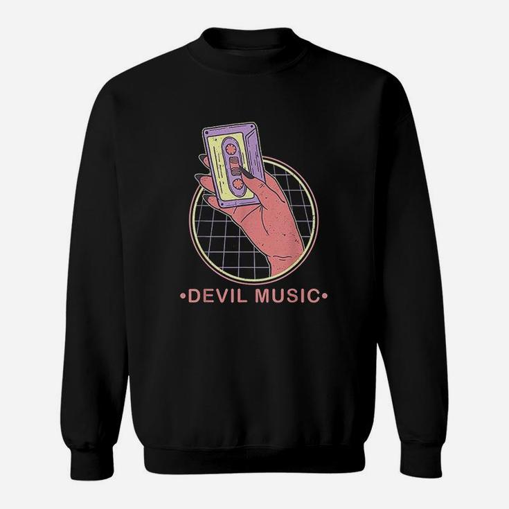 Retro Devil Music Gift  80S Aesthetic Occult Sweatshirt