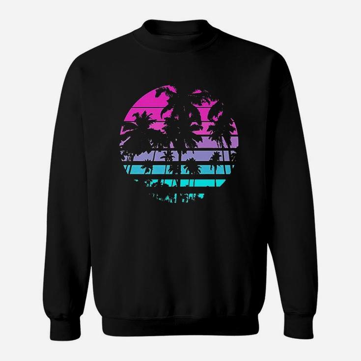 Retro Eighties 80S And 90S Beach Style Design With Palm Trees Sweatshirt
