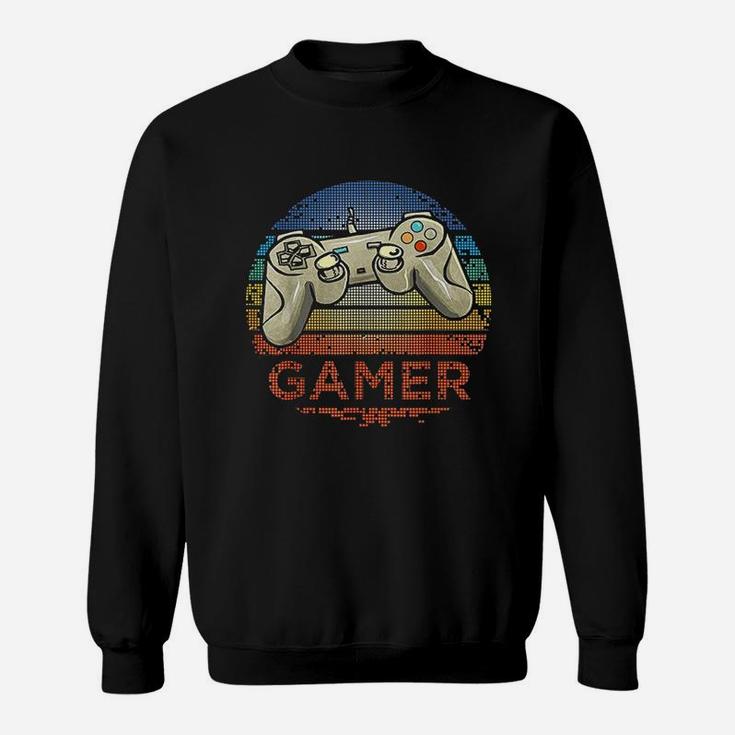 Retro Gamer Video Game Player Boys Girls Teen Kids Men Gift Sweatshirt