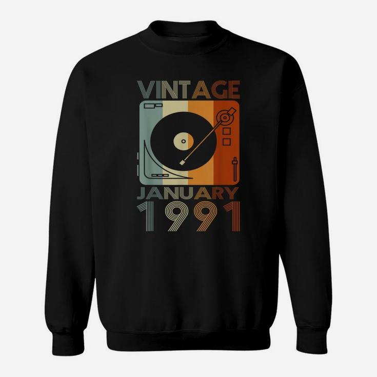 Retro January 1991 Tshirt 30Th Birthday Gift 30 Years Old Sweatshirt