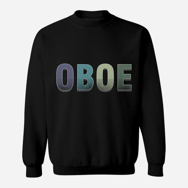 Retro Oboist Oboe Typographic Hoodie Musician Pullover Sweatshirt