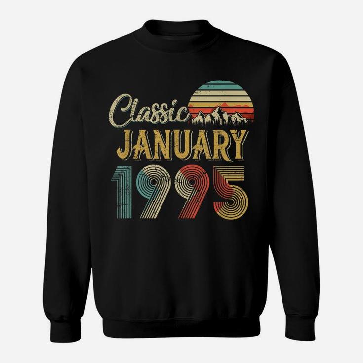 Retro Vintage January 1995 25Th Birthday Gift For Men Women Sweatshirt