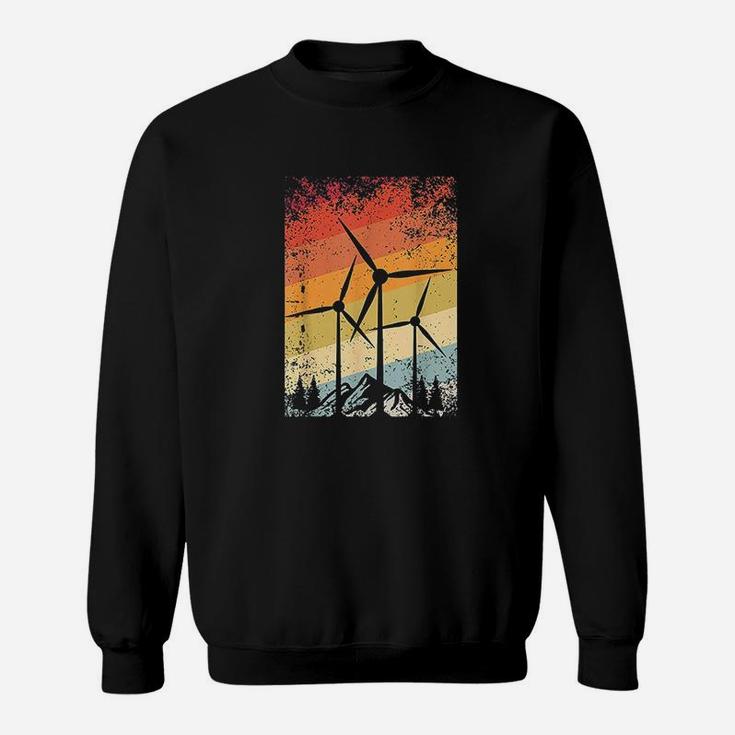 Retro Windmill Wind Energy Farm Turbine Environment Gift Sweatshirt