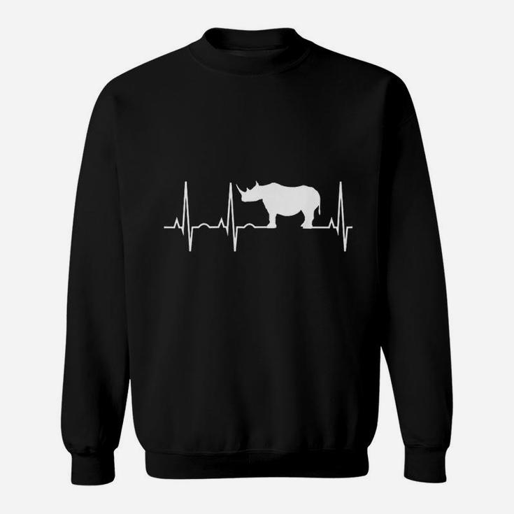 Rhino Heartbeat  Rhinoceros Sweatshirt