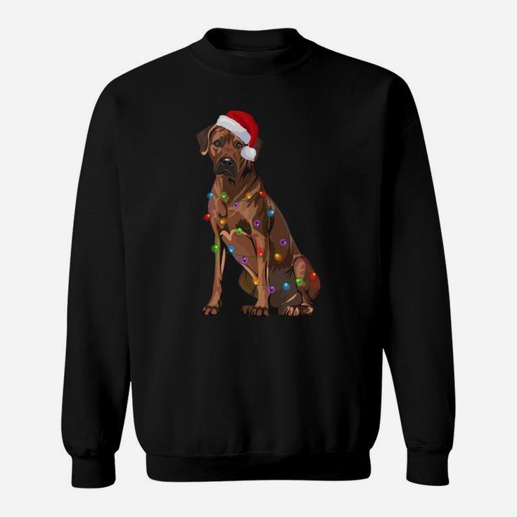 Rhodesian Ridgeback Christmas Lights Xmas Dog Lover Sweatshirt