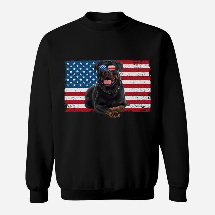 Rottweiler Dad American Flag Dog Lover Owner Rottie Dad Cute Sweatshirt