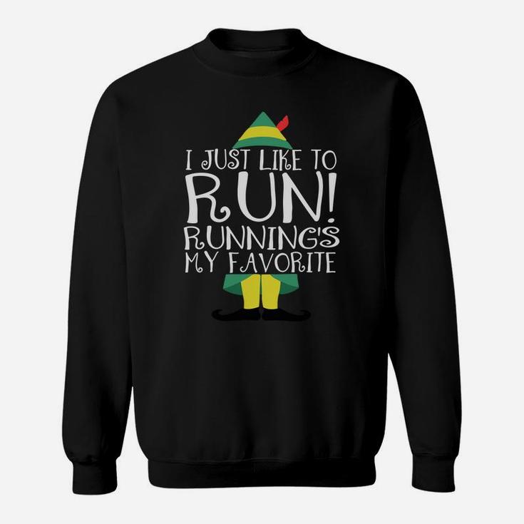 Runner Elf Matching Family Christmas Holiday Fitness Gift Sweatshirt Sweatshirt