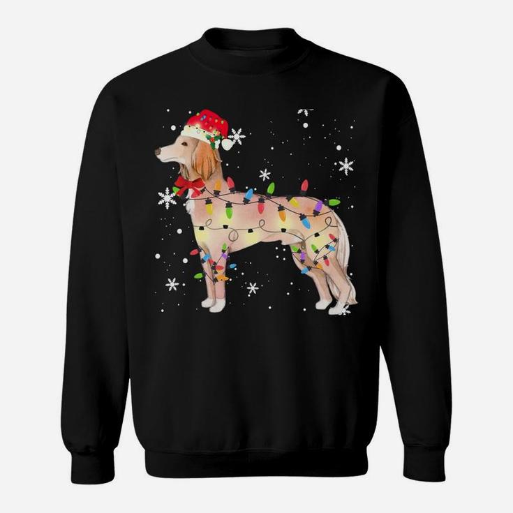 Saluki Dog Christmas Light Xmas Mom Dad Gifts Sweatshirt