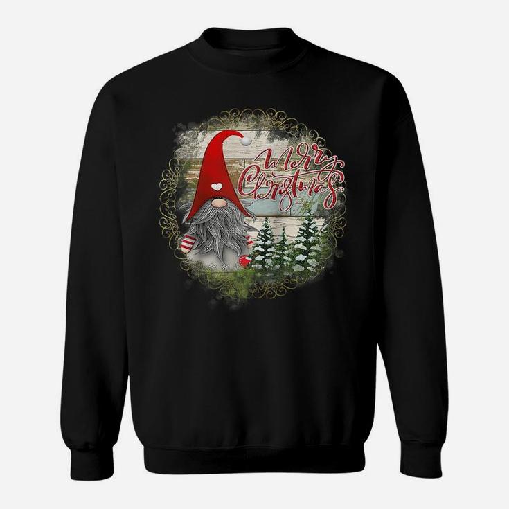 Santa Claus Garden Gnome Merry Christmas - Christmas Gnome Raglan Baseball Tee Sweatshirt