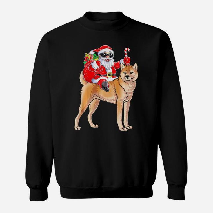Santa Claus Riding Akita Xmas Gifts Dog Sweatshirt