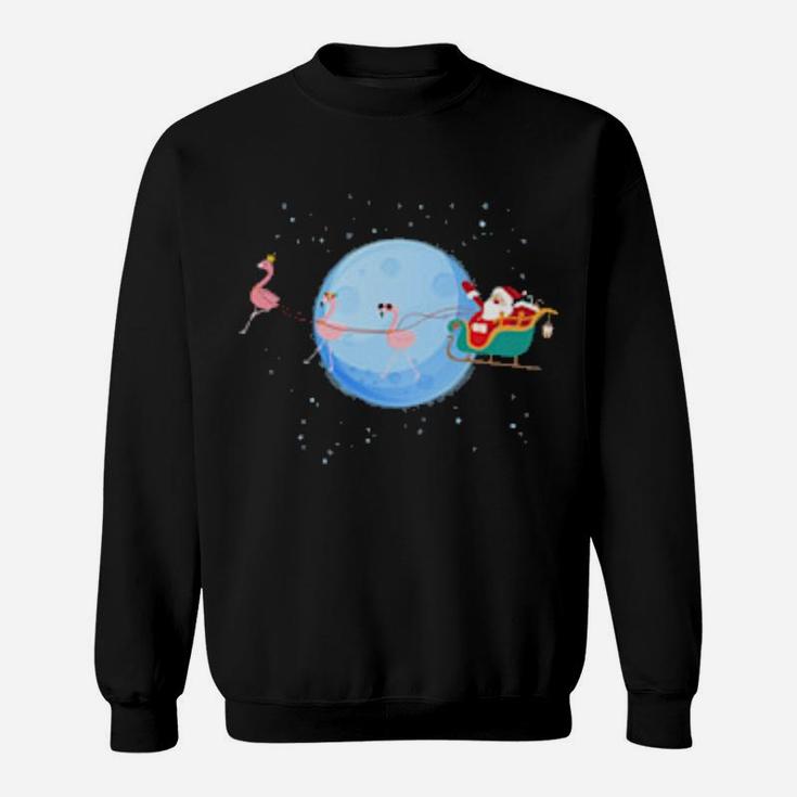 Santa Claus Riding Flamingo Sweatshirt