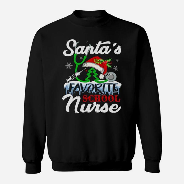Santa Favorite School Nurse Funny Cute Nurse Xmas Celebrate Sweatshirt