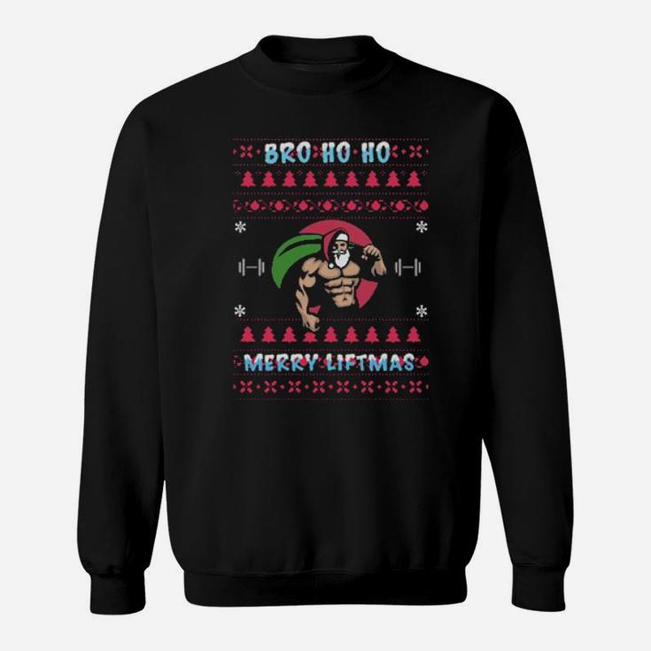 Santa Gym Bro Ho Ho Merry Liftmas Sweatshirt