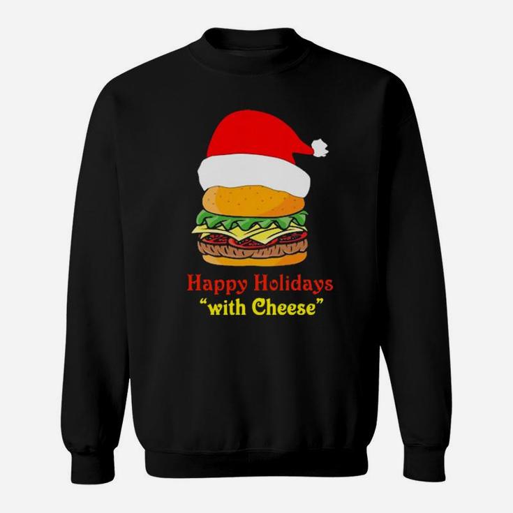 Santa Hamburger Happy Holidays With Cheese Sweater Sweatshirt