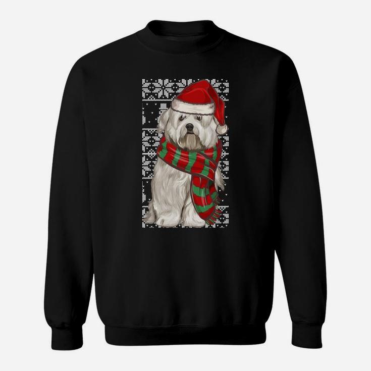 Santa Hat Xmas Coton De Tulear Ugly Christmas Sweatshirt Sweatshirt