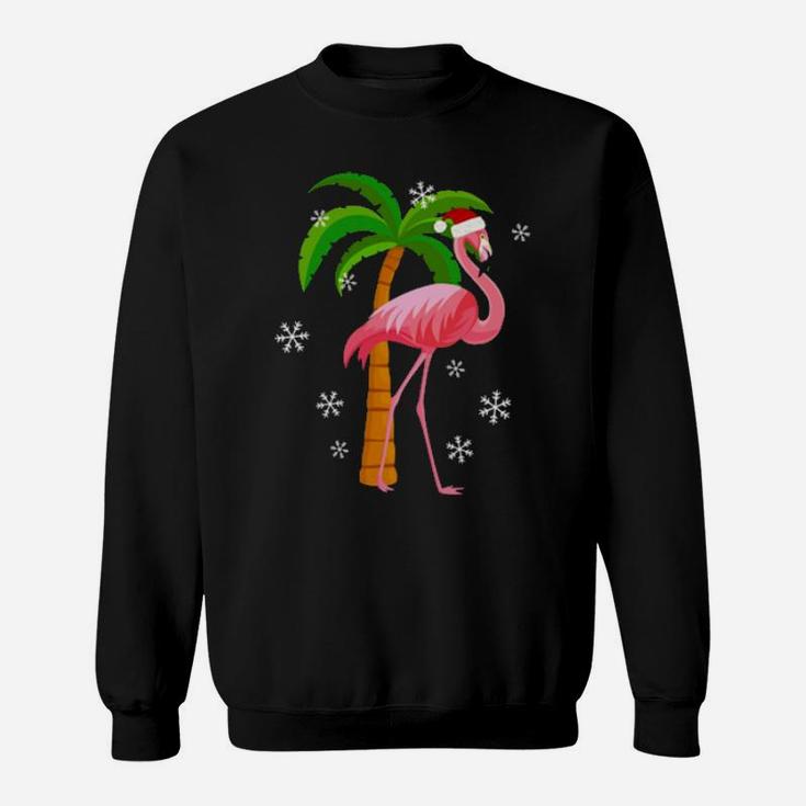 Santa Pink Flamingo Sweatshirt