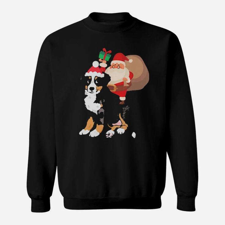 Santa Riding Bernese Mountain Dog Sweatshirt