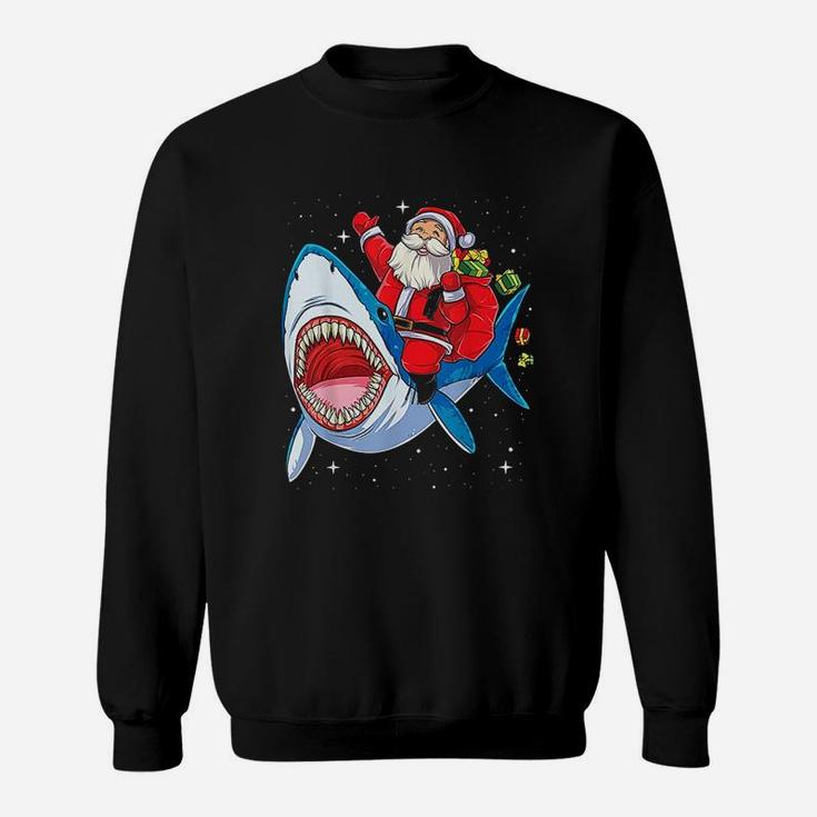 Santa Riding Shark Sweatshirt