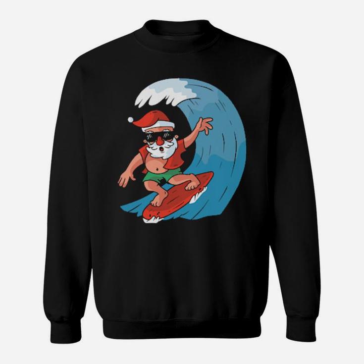 Santa Surfing Art Sweatshirt