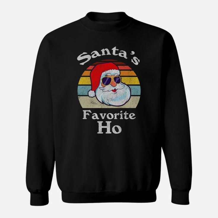 Santa's Favorite Ho Funny Christmas Retro Style Santa Claus Sweatshirt