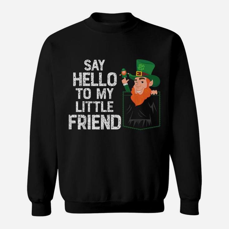 Say Hello To My Little Leprechaun Friend St Patrick Shamrock Sweatshirt