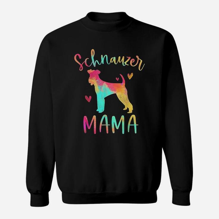 Schnauzer Mama Colorful Schnauzer Gifts Dog Mom Sweatshirt
