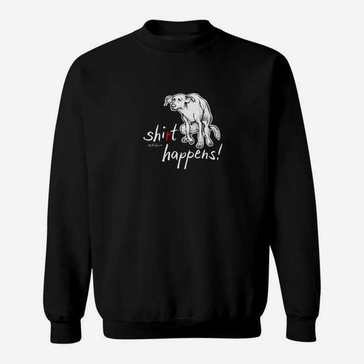 Schwarzes Bulldoggen Sweatshirt für Herren mit lustigem Spruch