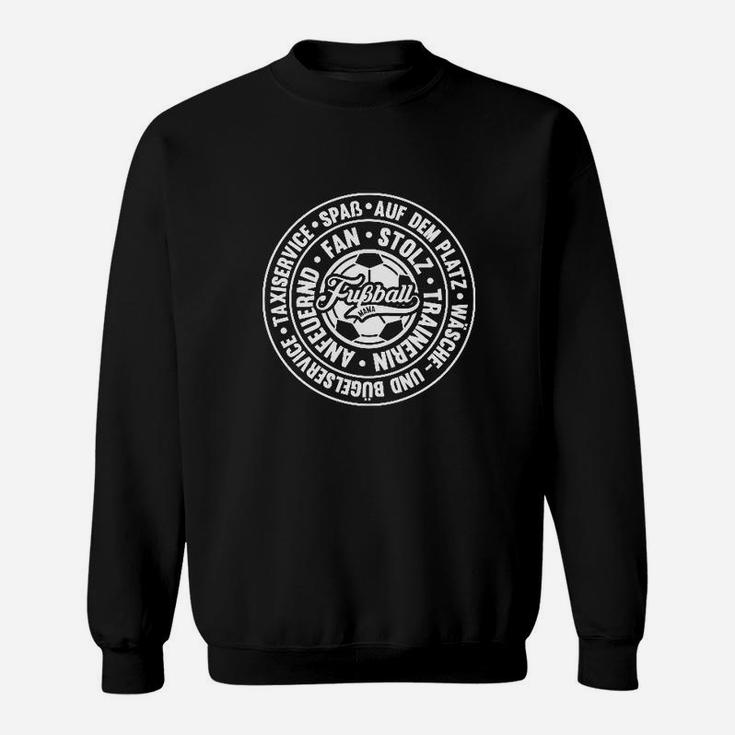 Schwarzes Fußball-Fan Sweatshirt, Spruch im Kreis, Fanbekleidung