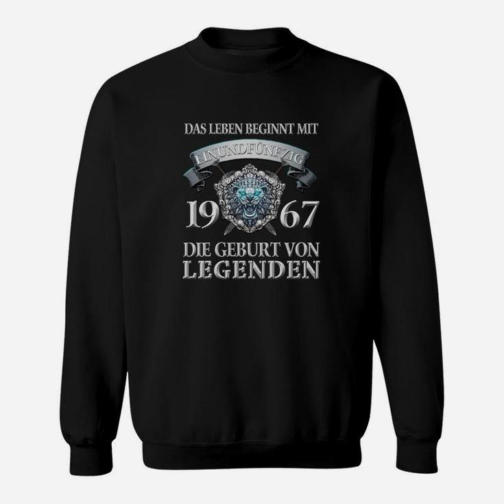 Schwarzes Herren-Sweatshirt 1967 Geburt von Legenden - Retro Geburtstagsdesign