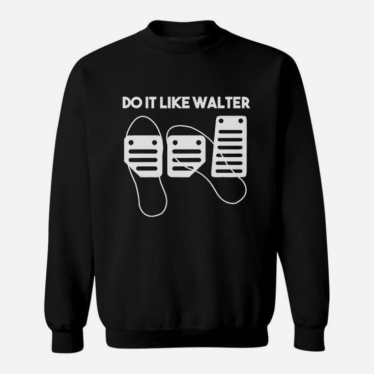 Schwarzes Sweatshirt Do It Like Walter mit Stilisierten Figuren, Motivshirt