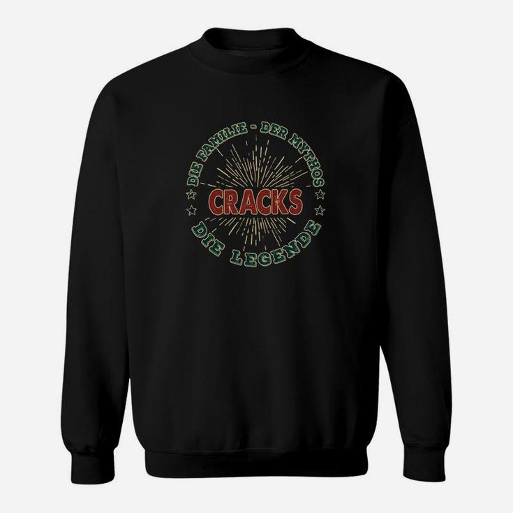 Schwarzes Sweatshirt mit CRACKS Motiv, Legendärer Slogan