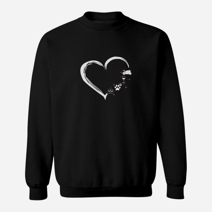 Schwarzes Sweatshirt mit Herzmotiv im Graffiti-Stil, Street Art Design