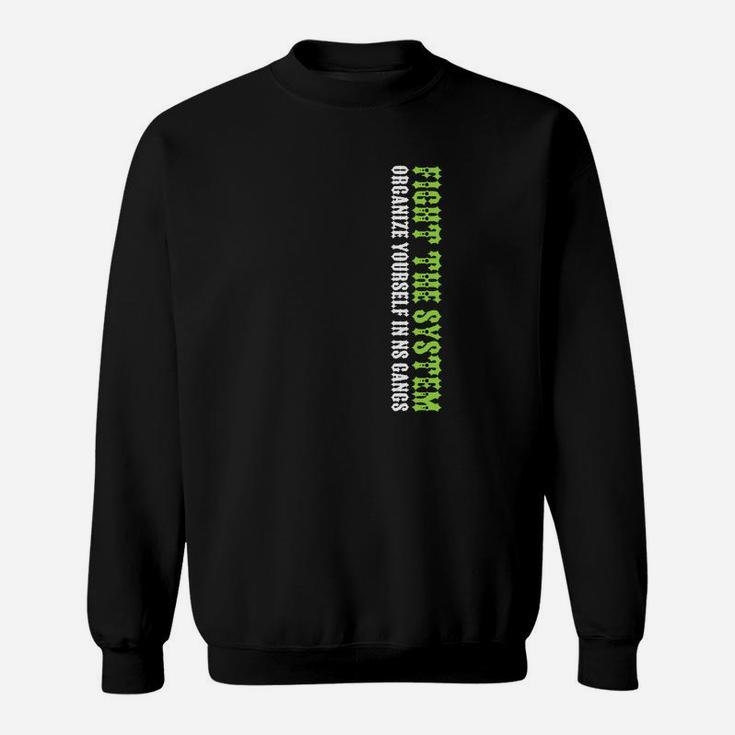 Schwarzes Sweatshirt, Vertikaler Spruch für Systemprogrammierer