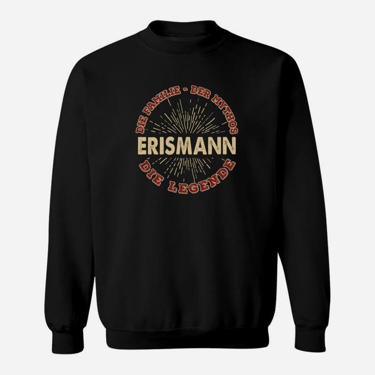 Schwarzes Vintage Sweatshirt mit Personalisiertem Erisman-Aufdruck