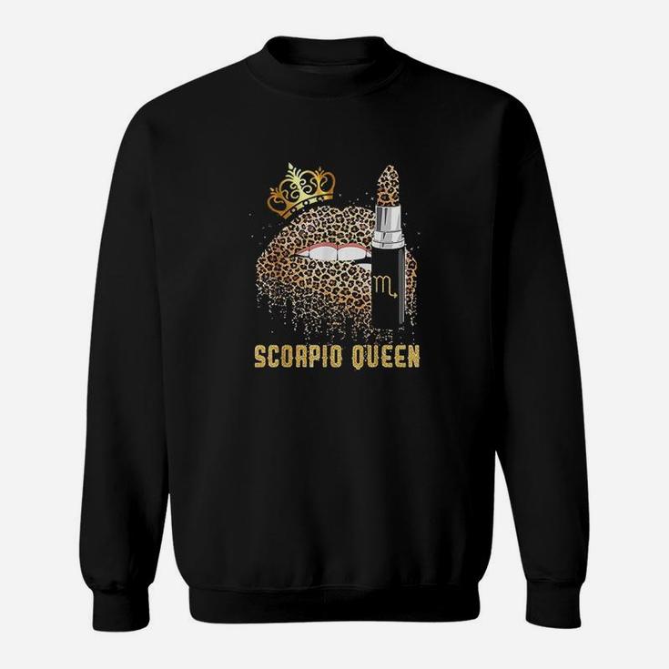 Scorpio Queen Leopard Lips Scorpio Sweatshirt