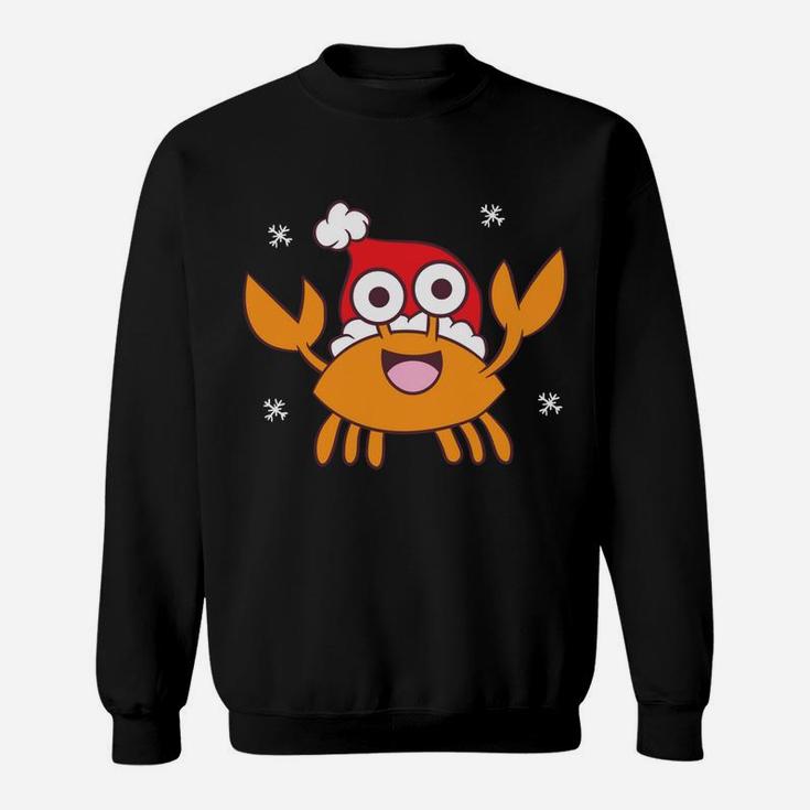 Sea Crab Christmas Crab With Santa Hat Crab Christmas Sweatshirt