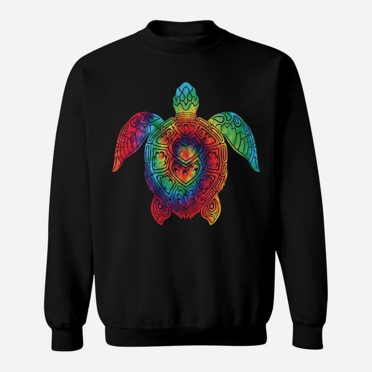 Sea Turtle Ocean Tie Dye Rainbow Hippie Costume Hippy Gift Sweatshirt