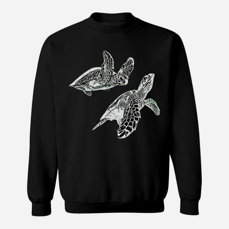Sea Turtle Sea Animals Motif Ocean Turtles Colorful Design Sweatshirt