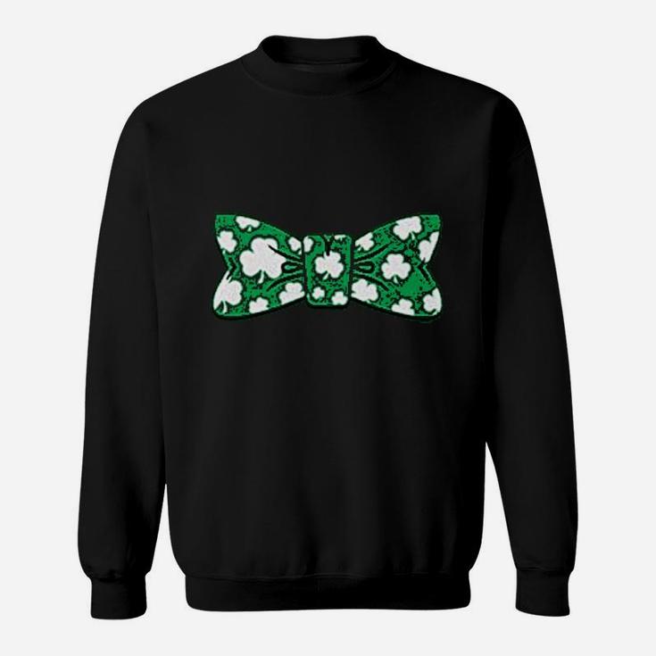 Shamrock Bow Tie Fancy Irish Clover Sweatshirt