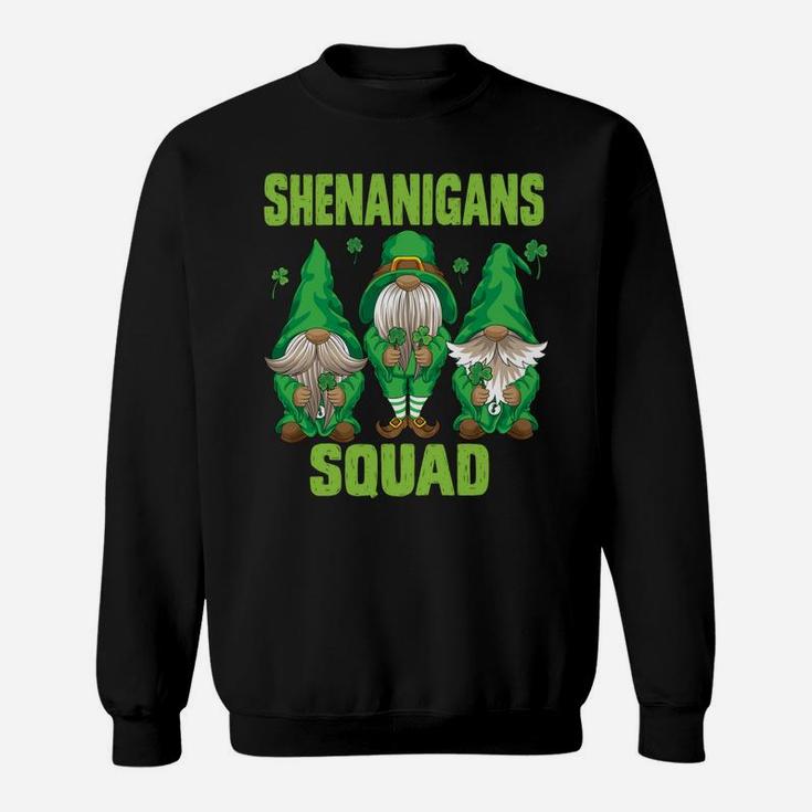 Shenanigans Squad Three Lucky Gnome Shamrock St Patrick Day Sweatshirt Sweatshirt